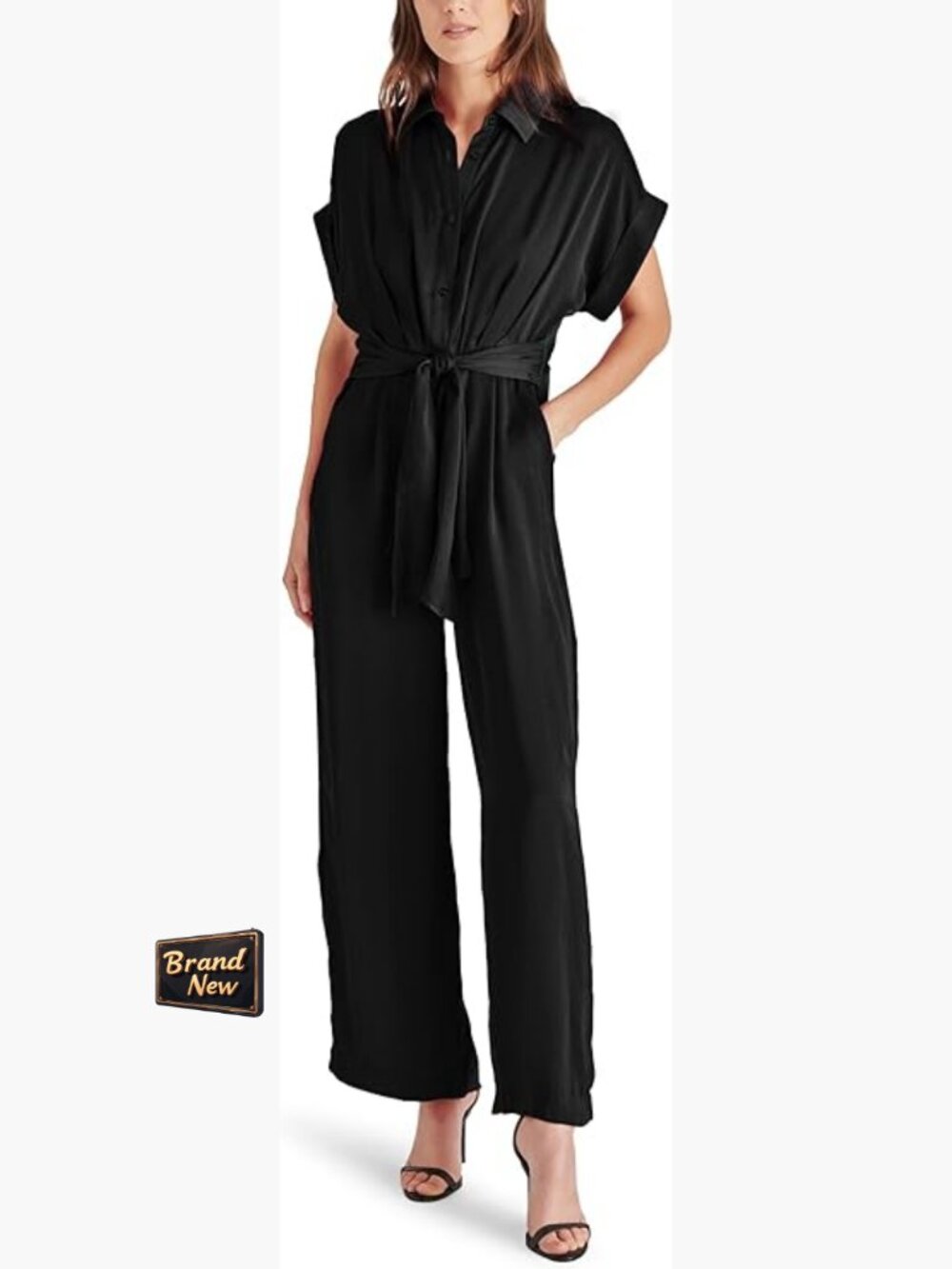 Relaxed Fit Jumpsuit With Dolman Sleeves And Pockets, Ankle Length